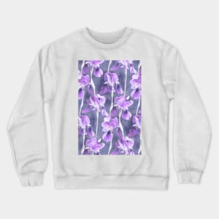 Simple Iris Pattern in Pastel Purple Crewneck Sweatshirt